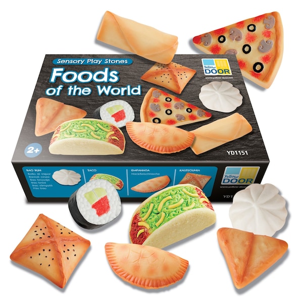 Yellow Door Sensory Play Stones, Foods of the World, 8 Pieces Per Set 1151 - main